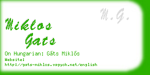 miklos gats business card